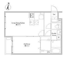 エルスタンザ下石神井 1階1LDKの間取り