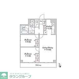 ヴァンテ・アン神楽坂 2LDKの間取図画像