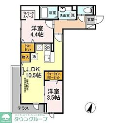 ステラ美光 1LDKの間取図画像