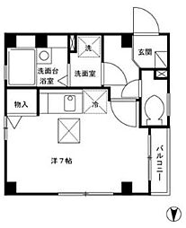 エクレール ワンルームの間取図画像