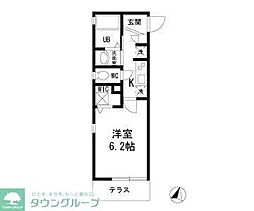 カーサヤマト 1Kの間取図画像