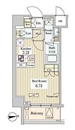 早稲田アパートメント ワンルームの間取図画像