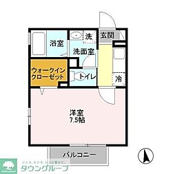 ルナエイト 1Kの間取図画像