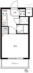ルーブル中野南台 1Kの間取図画像