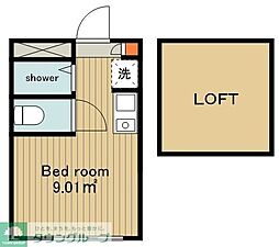 フィリップ東中野 ワンルームの間取図画像