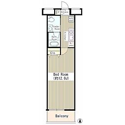 RESIDENCESATSUMA 1Kの間取図画像