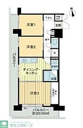 ライオンズマンション練馬 3DKの間取図画像
