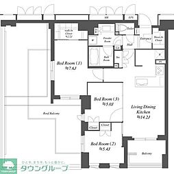 プライマル練馬豊島園 3LDKの間取図画像