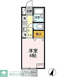 ドルフ北烏山B 1Kの間取図画像