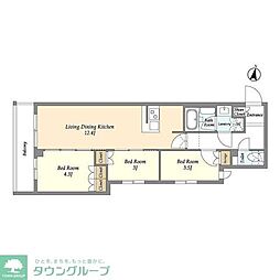 アジールコート練馬中村橋 3LDKの間取図画像