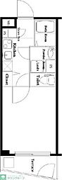 TheFusion中村橋 1Kの間取図画像