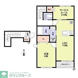 中野区江原町1丁目アパート 1SLDKの間取図画像