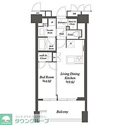 プライマル練馬豊島園 1LDKの間取図画像