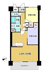 ポレスター広島 2LDKの間取図画像