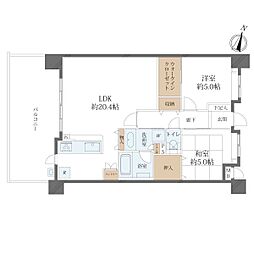 グランフォーレ大橋東 2LDKの間取図画像