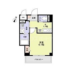 JR総武線 小岩駅 徒歩4分の賃貸マンション 2階1Kの間取り