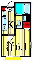 京成本線 京成高砂駅 徒歩4分の賃貸アパート 1階1Kの間取り