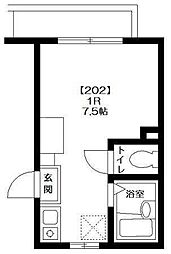 JR総武線 小岩駅 徒歩4分の賃貸アパート 2階ワンルームの間取り