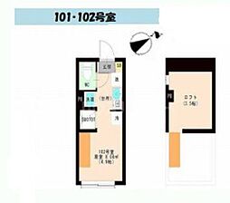 JR総武線 平井駅 徒歩7分の賃貸アパート 1階ワンルームの間取り