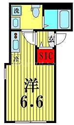 JR総武線 小岩駅 徒歩6分の賃貸アパート 3階ワンルームの間取り