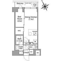 JR総武線 平井駅 徒歩8分の賃貸マンション 3階1DKの間取り