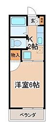 JR総武線 新小岩駅 徒歩9分の賃貸アパート 1階1Kの間取り