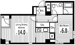 JR総武線 新小岩駅 徒歩12分の賃貸マンション 3階1LDKの間取り