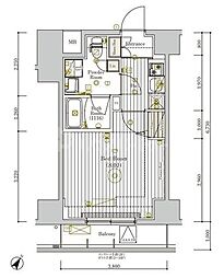 JR総武本線 新小岩駅 徒歩3分の賃貸マンション 10階1Kの間取り