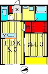京成本線 青砥駅 徒歩12分の賃貸アパート 1階1LDKの間取り
