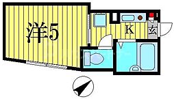 JR総武線 平井駅 徒歩5分の賃貸アパート 3階1Kの間取り