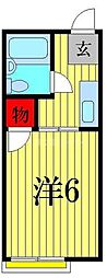 JR総武線 新小岩駅 徒歩14分の賃貸アパート 1階1Kの間取り