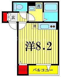 都営新宿線 瑞江駅 徒歩16分の賃貸アパート 2階ワンルームの間取り