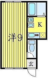都営新宿線 瑞江駅 徒歩10分の賃貸アパート 1階ワンルームの間取り