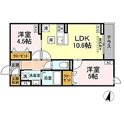 セレスティア江戸川II 2LDKの間取図画像
