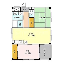 フォルテーヌ大杉 2LDKの間取図画像