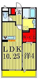 フォルテーヌ4 1LDKの間取図画像