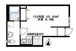 b'CASAkoiwa ワンルームの間取図画像