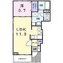 ウエストヒルズＤ 101 ｜ 香川県高松市西山崎町806番地3（賃貸アパート1LDK・1階・37.13㎡） その2