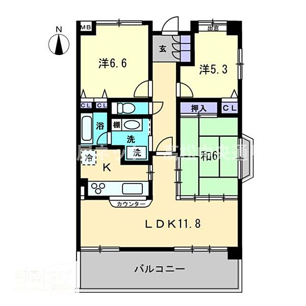 サウスフォレスト 903｜香川県高松市太田上町(賃貸マンション3LDK・9階・71.91㎡)の写真 その2