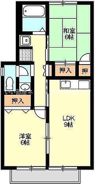 カンパーニュ 201｜香川県高松市仏生山町甲(賃貸アパート2LDK・2階・50.95㎡)の写真 その2