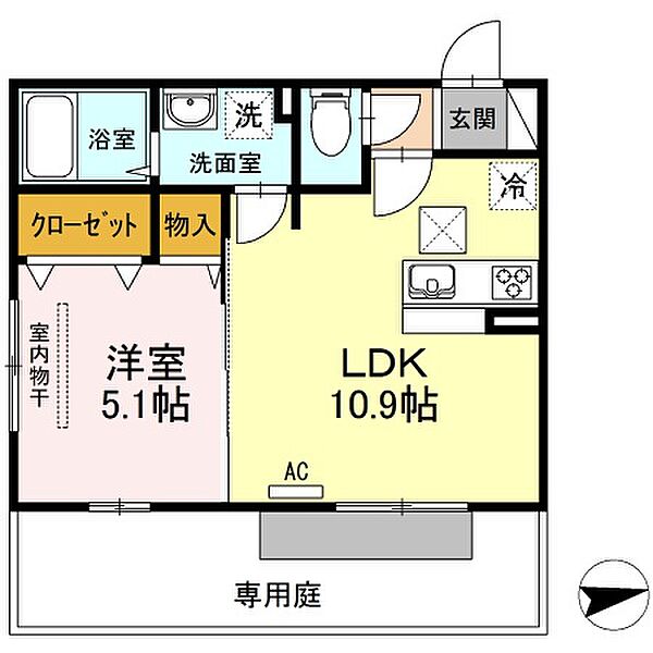 ファミール多賀 102｜香川県高松市多賀町2丁目(賃貸アパート1LDK・1階・37.84㎡)の写真 その2