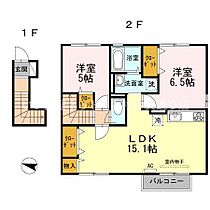 プログレス B棟 201 ｜ 香川県高松市上林町（賃貸アパート2LDK・2階・64.93㎡） その2