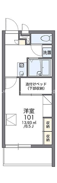 レオパレスグルーデテンポ 302｜香川県高松市福岡町2丁目(賃貸マンション1K・3階・23.18㎡)の写真 その2