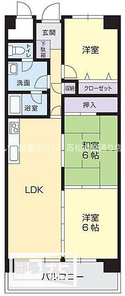 パークサイド鶴市 101｜香川県高松市鶴市町(賃貸マンション3LDK・1階・65.61㎡)の写真 その2