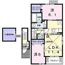 クラール宇多津Ｂ 203 ｜ 香川県綾歌郡宇多津町大字東分2022番地1（賃貸アパート2LDK・2階・55.12㎡） その2