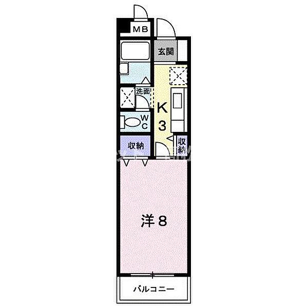 ラムール雅 303｜香川県綾歌郡宇多津町浜六番丁(賃貸マンション1K・3階・27.00㎡)の写真 その2