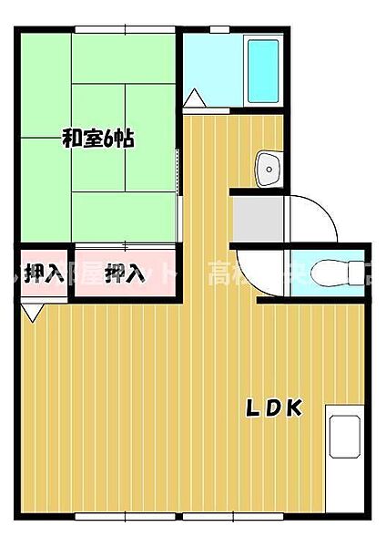 サンビレッジ弐番街Ｂ棟 102｜香川県綾歌郡宇多津町浜六番丁(賃貸アパート1LDK・1階・39.41㎡)の写真 その2