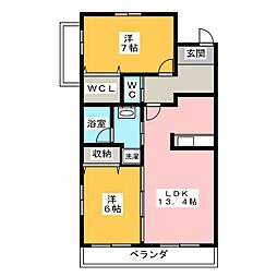 RuralScenery 2LDKの間取図画像