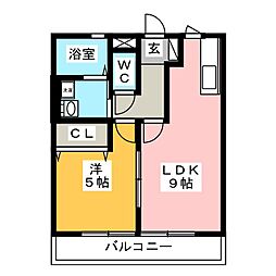 セジュール泉郷 1LDKの間取図画像