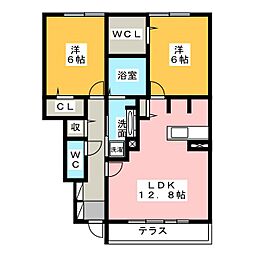 プリマヴェーラ 2LDKの間取図画像